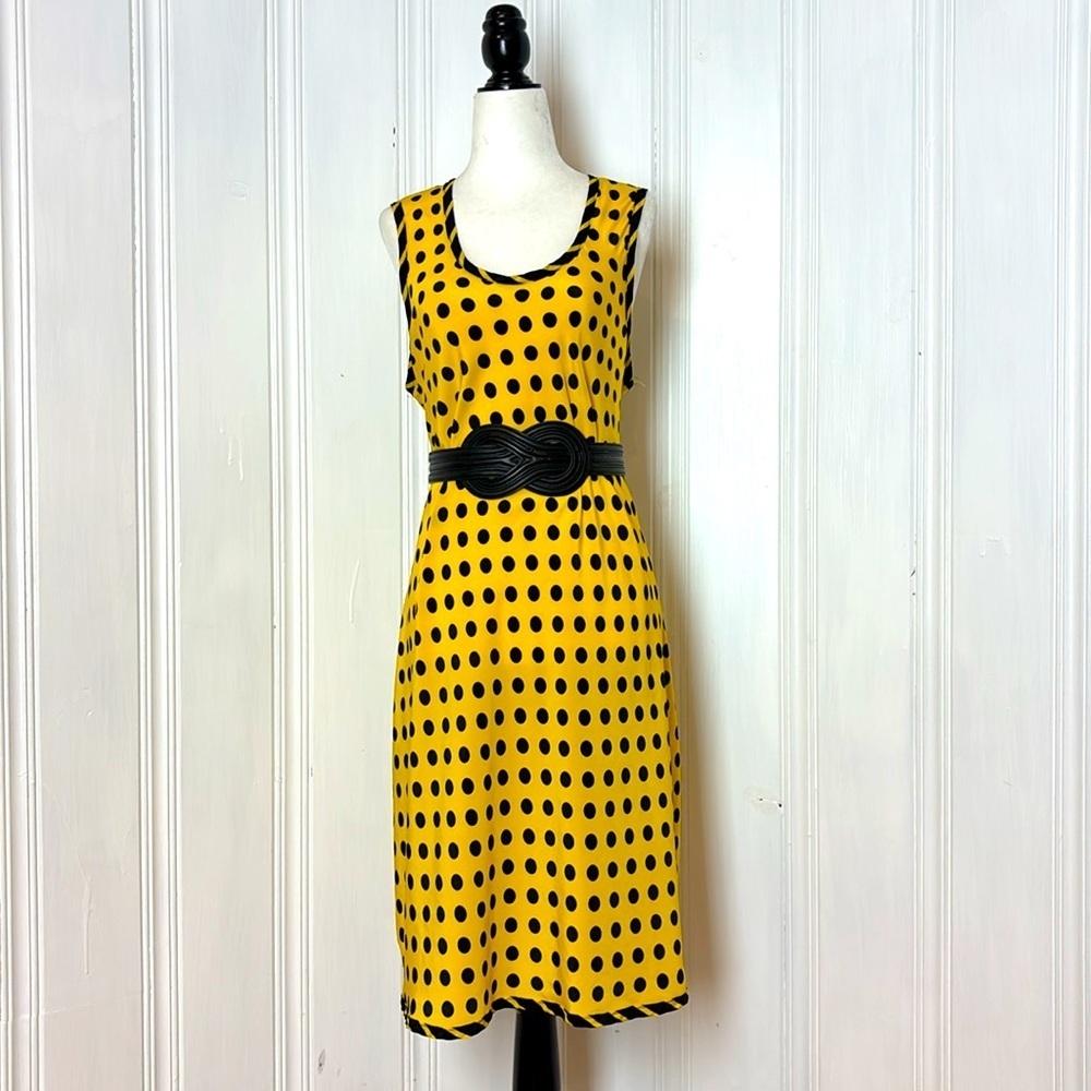 DIAMOND TEA Striking Yellow & Black Polka Dot Matching Set